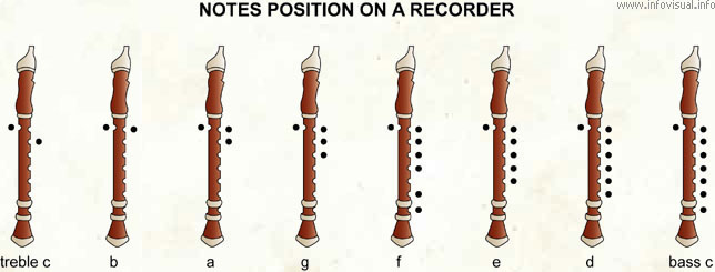Notes position on a recorder